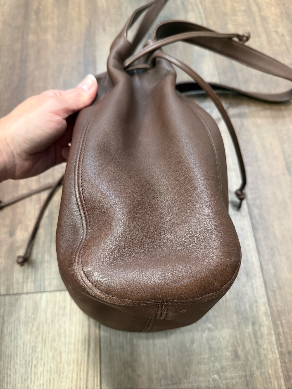 Coach Vintage Lexington Drawstring Bucket Bag 4180 Brown Leather Italy - Picture 7 of 13